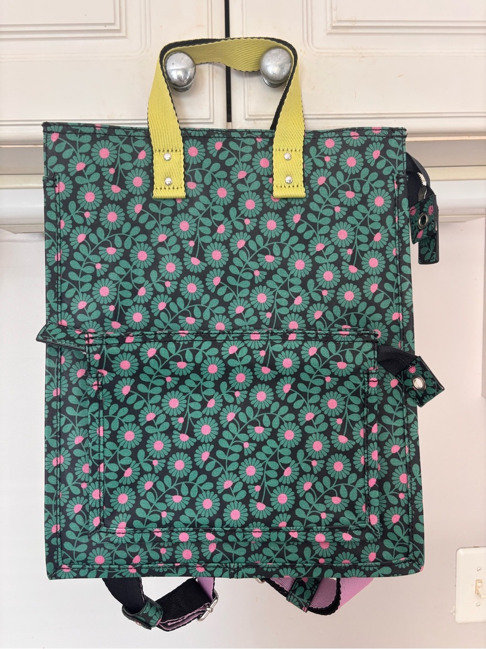 NWOT Orla Kiely Emerald Green Cosmetics Liston Backpack Tote Bag Floral Mod